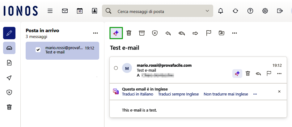 Immagine: icona con le tre stelle nella barra di navigazione
