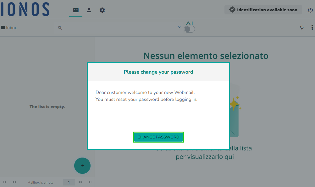 Immagine: pulsante "Change password".