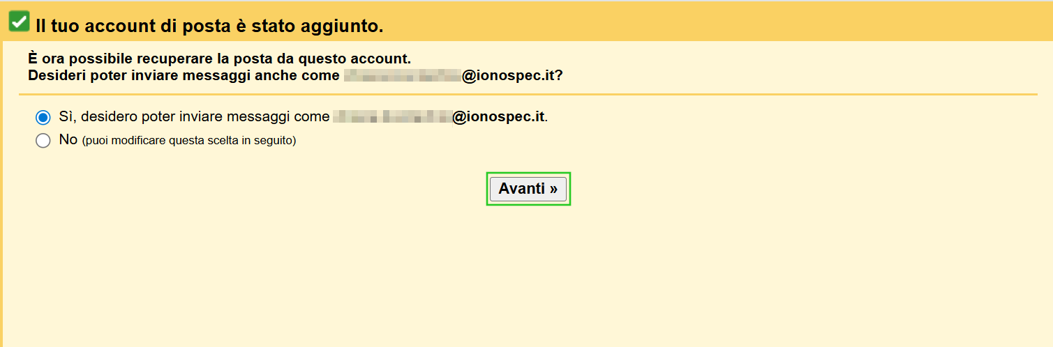 Immagine: pulsante "Avanti".