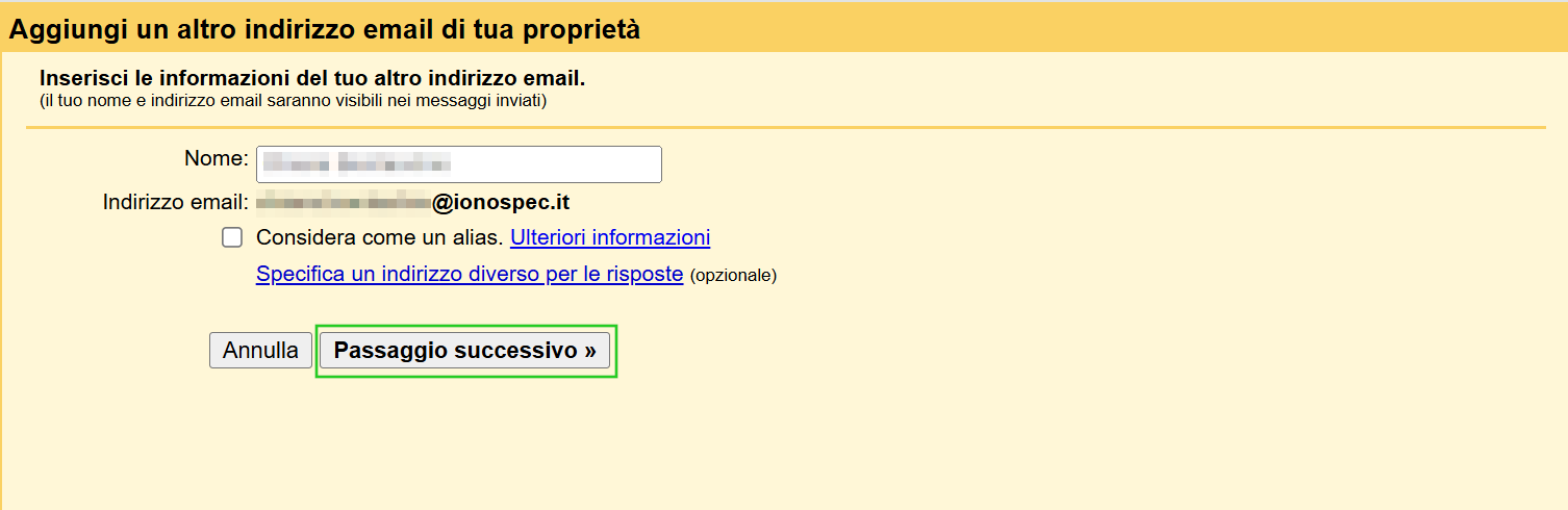 Immagine: pulsante "Passaggio successivo".