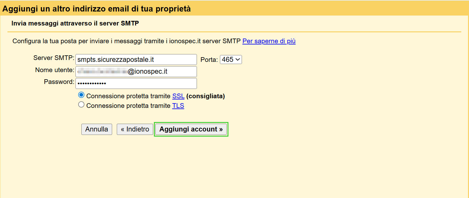Immagine: pulsante "Aggiungi account"