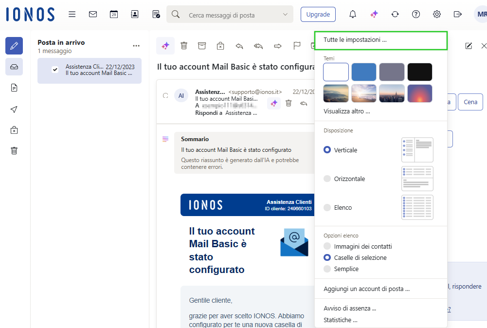 Immagine: voce di menu Tutte le impostazioni...