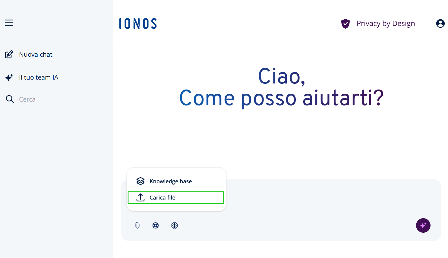 Immagine: Pulsante "Carica file"