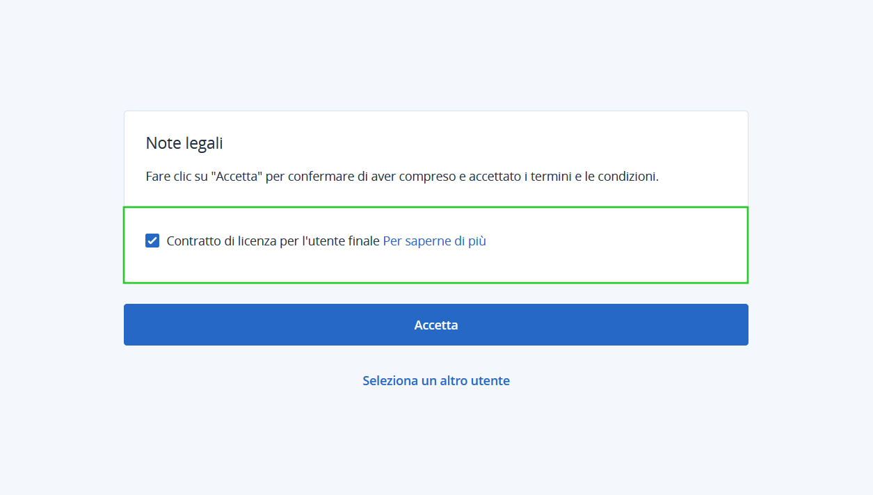 Immagine: Contratto di licenza per l'utente finale