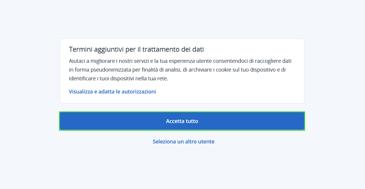 Immagine: pulsante Accetta tutto