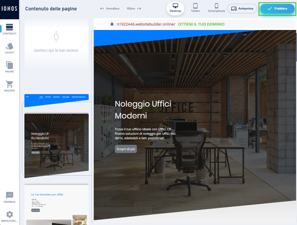 Immagine: pulsante Pubblica