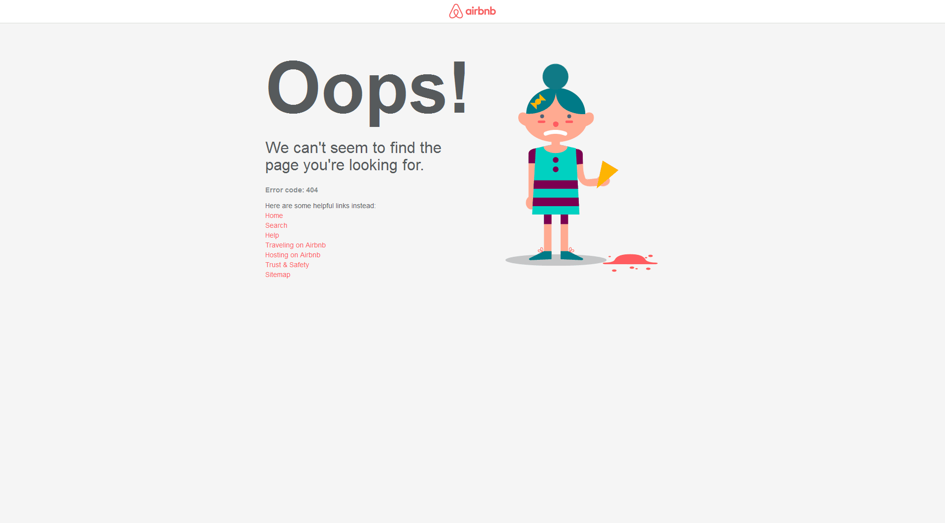 Pagina 404 di Airbnb