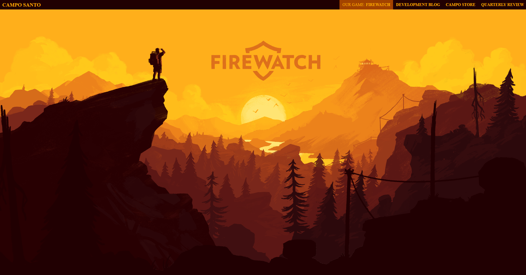 Header del sito web firewatchgame.com prima dello scrolling