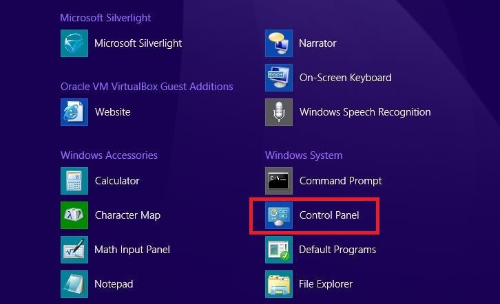 Screenshot della panoramica delle applicazioni di Windows 8