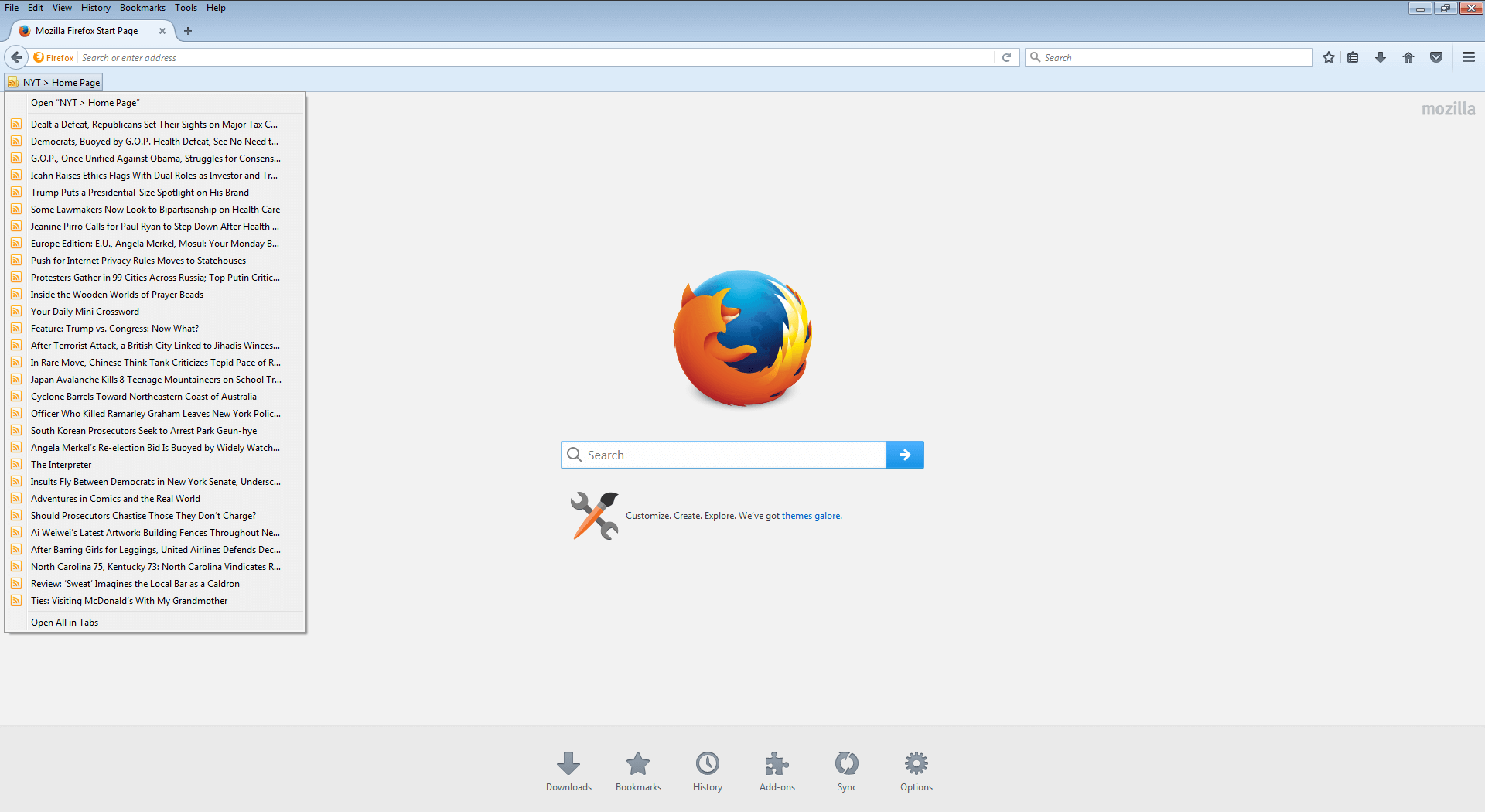 Feed RSS sotto forma di segnalibro dinamico su Mozilla Firefox