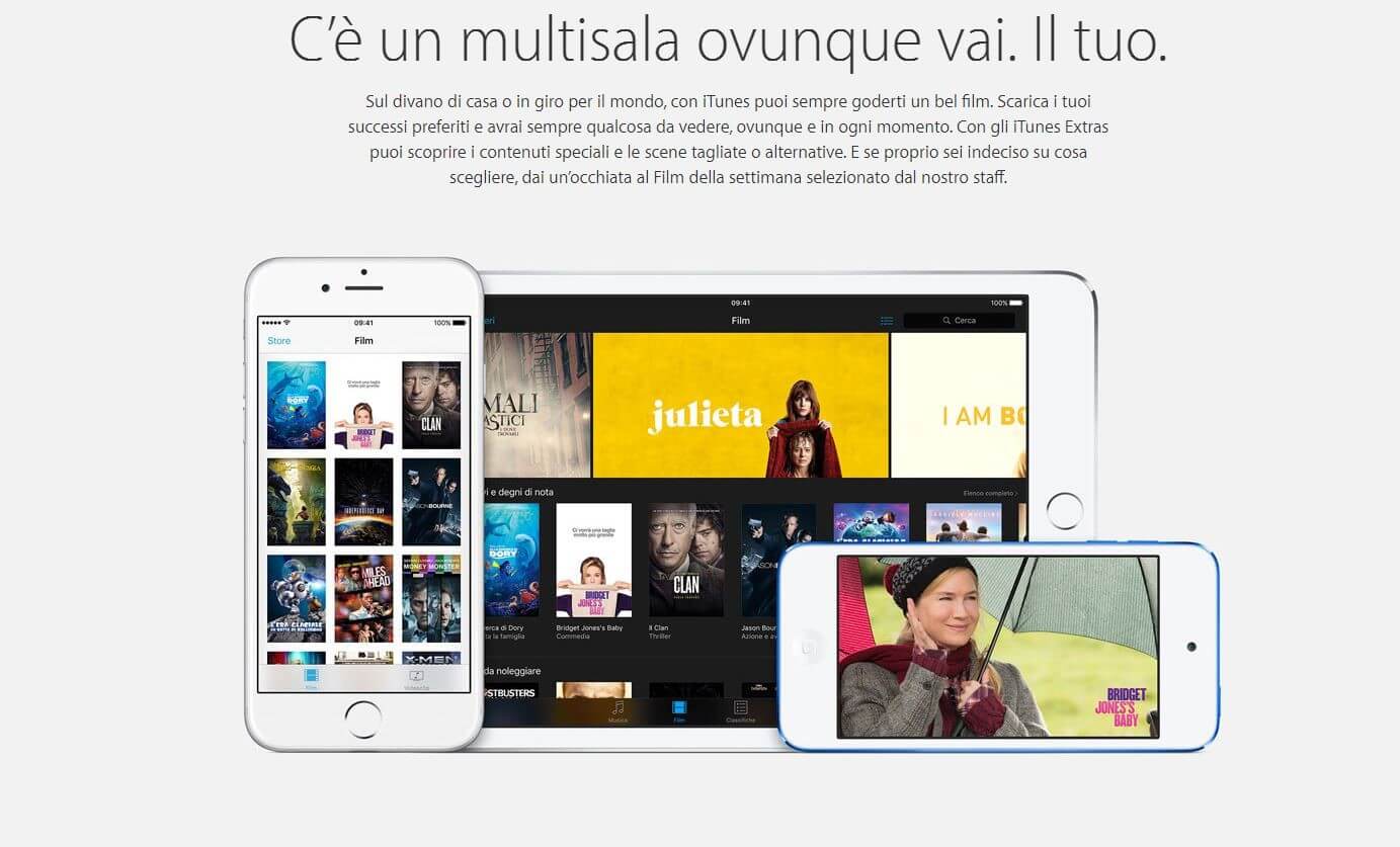 Screenshot di iTunes Video dal sito della Apple