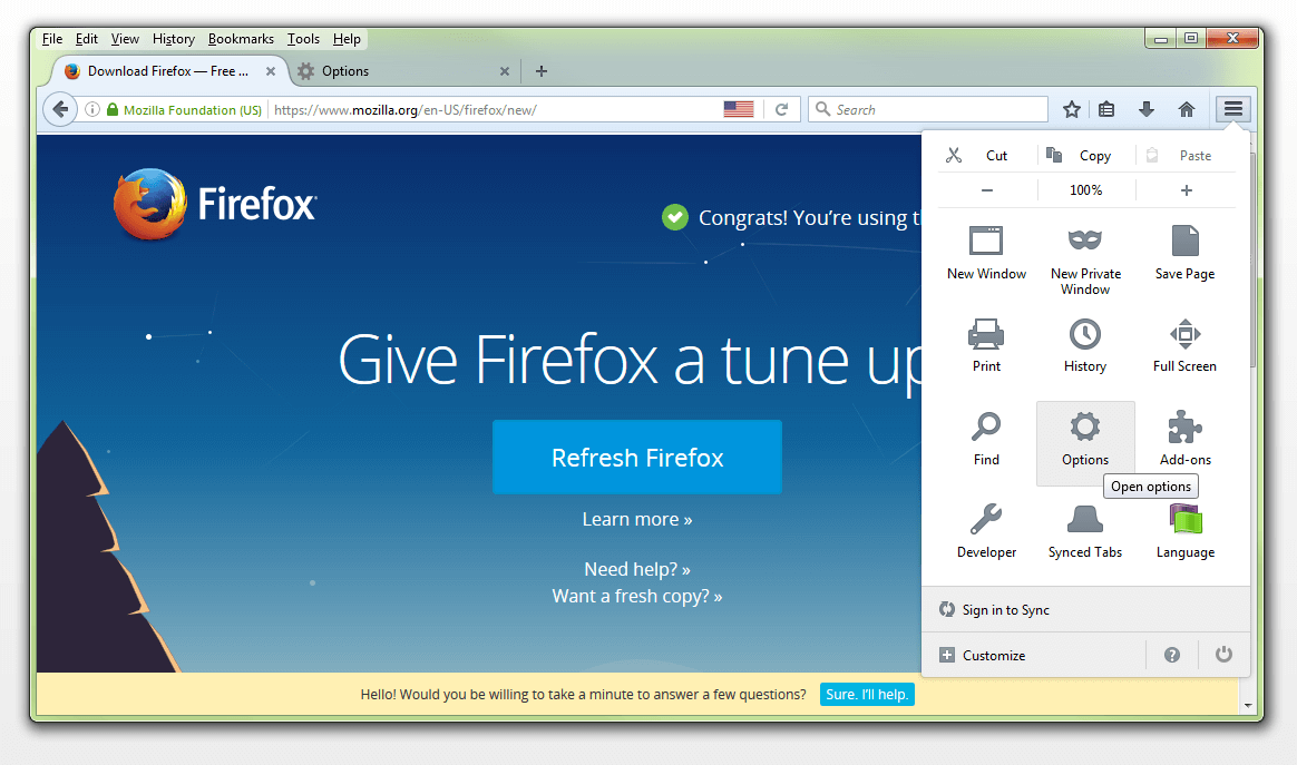 Il Menu di Mozilla Firefox