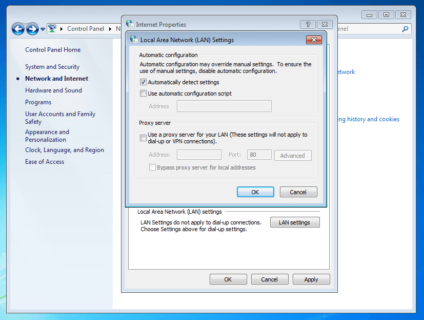 Configurazioni LAN – Windows 7
