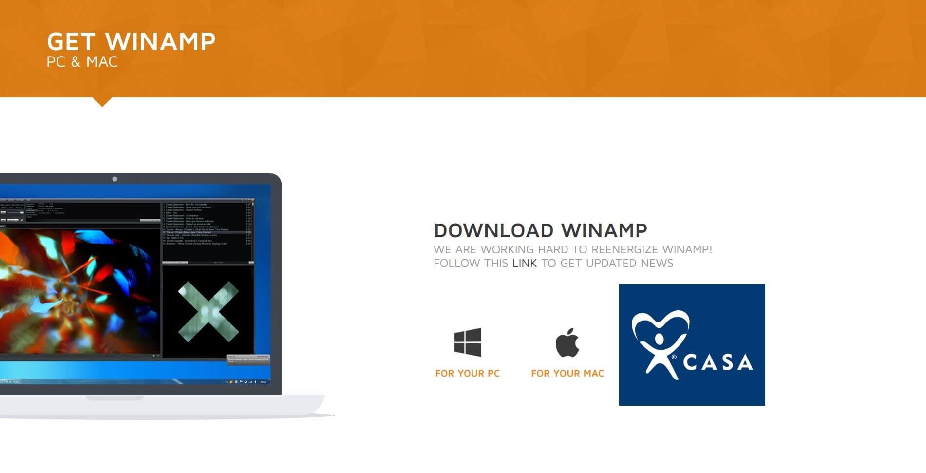 homepage di Winamp