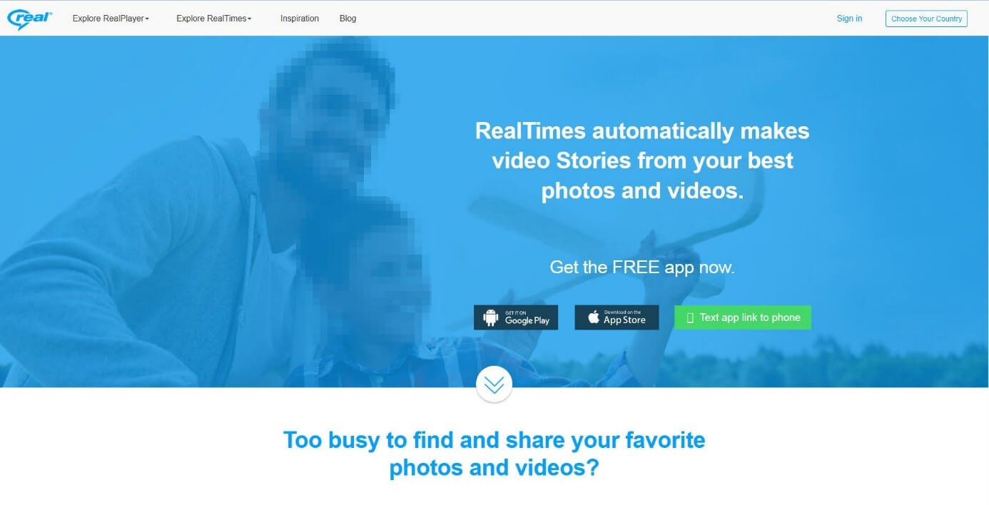 homepage della progetto RealTimes