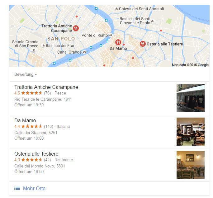 Google Local SEO: risultati per le imprese locali