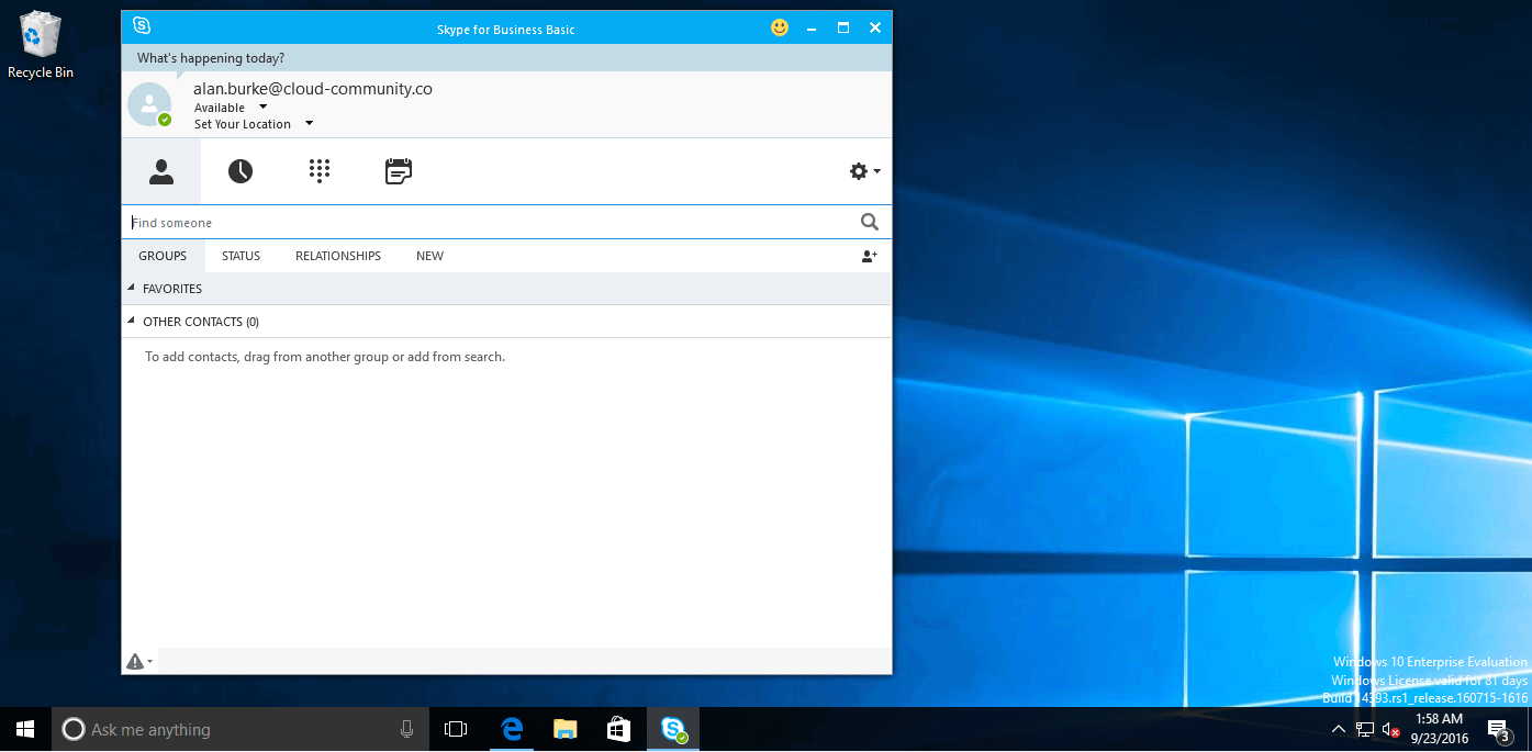 Installazione desktop di Microsoft Teams (allora Skype for Business)