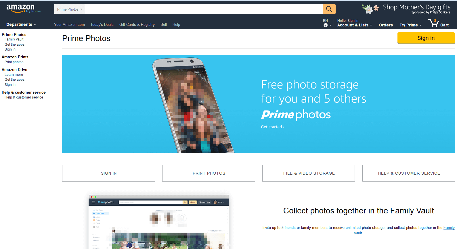 Screenshot di Amazon Prime Photos