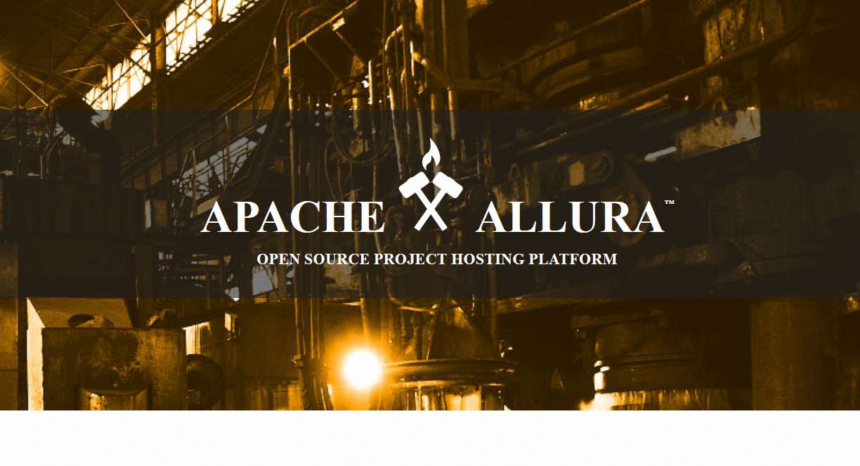 Pagina iniziale di Apache Allura