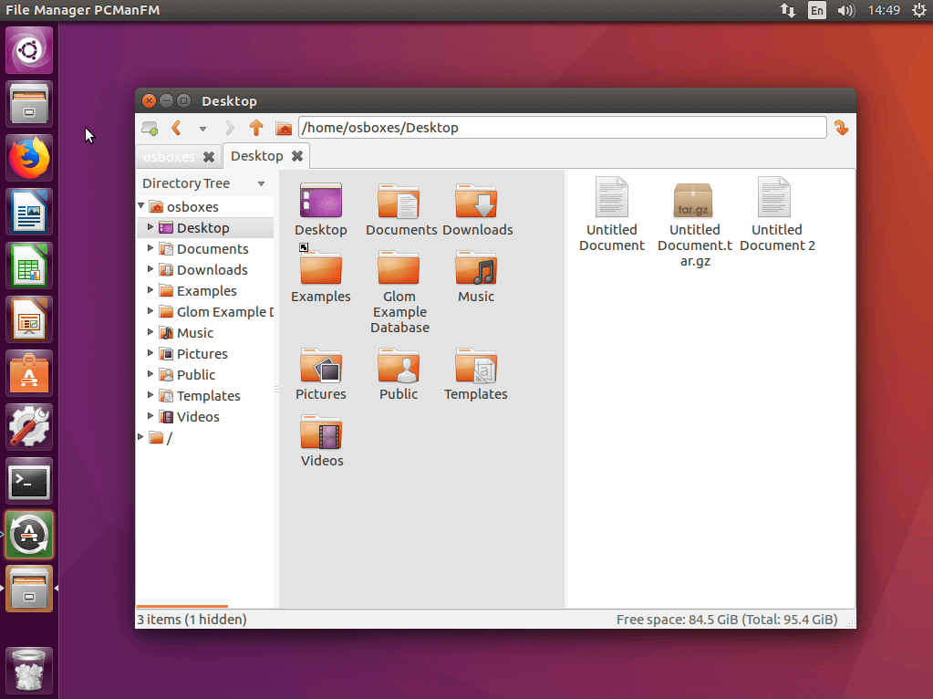 L’interfaccia utente del file manager per Linux PCManFM