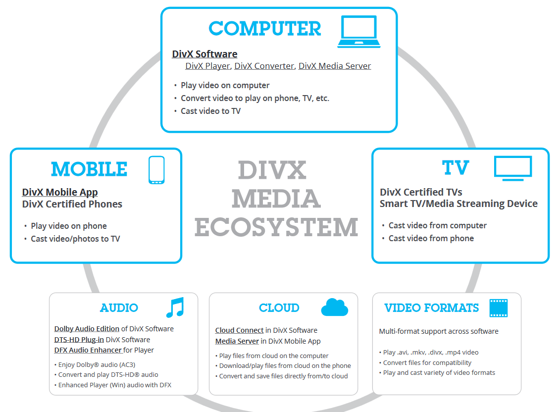 grafico dell’ecosistema di DivX Media