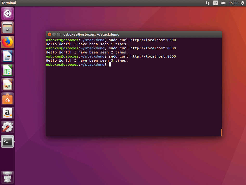 il comando “curl” nel terminale Ubuntu