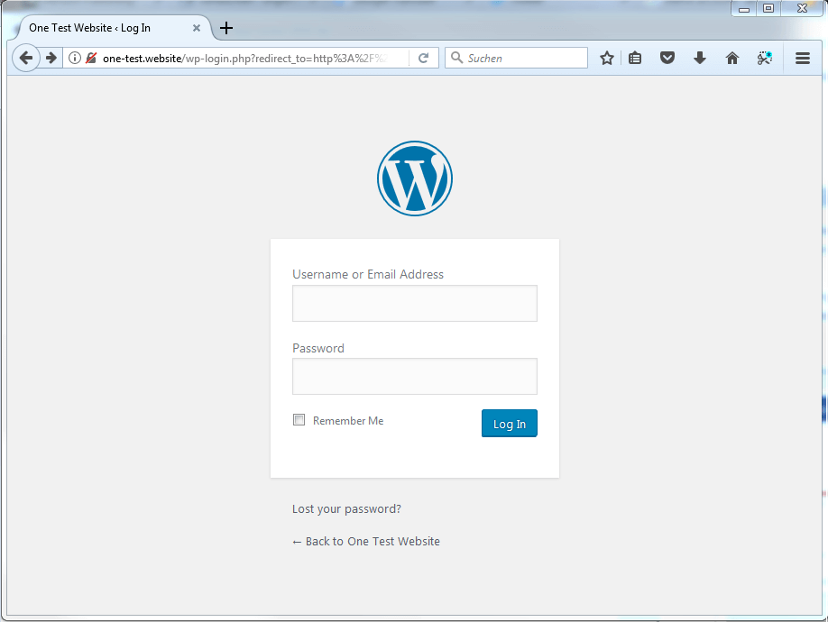 WordPress: pagina di login