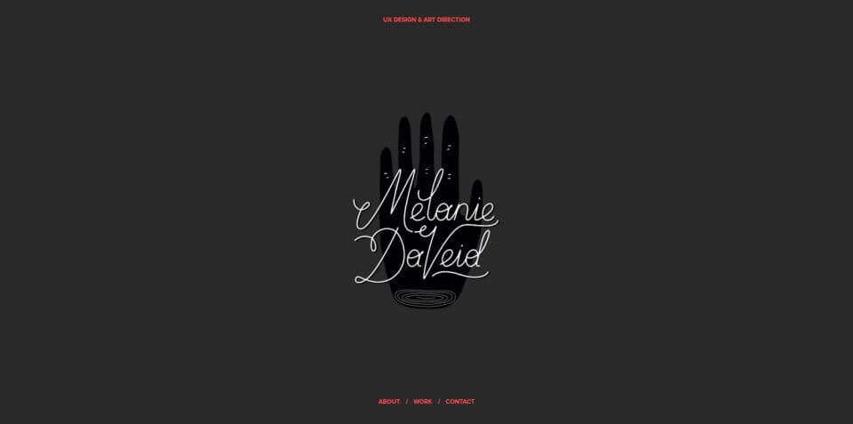 Il sito web della designer Melanie DaVeid