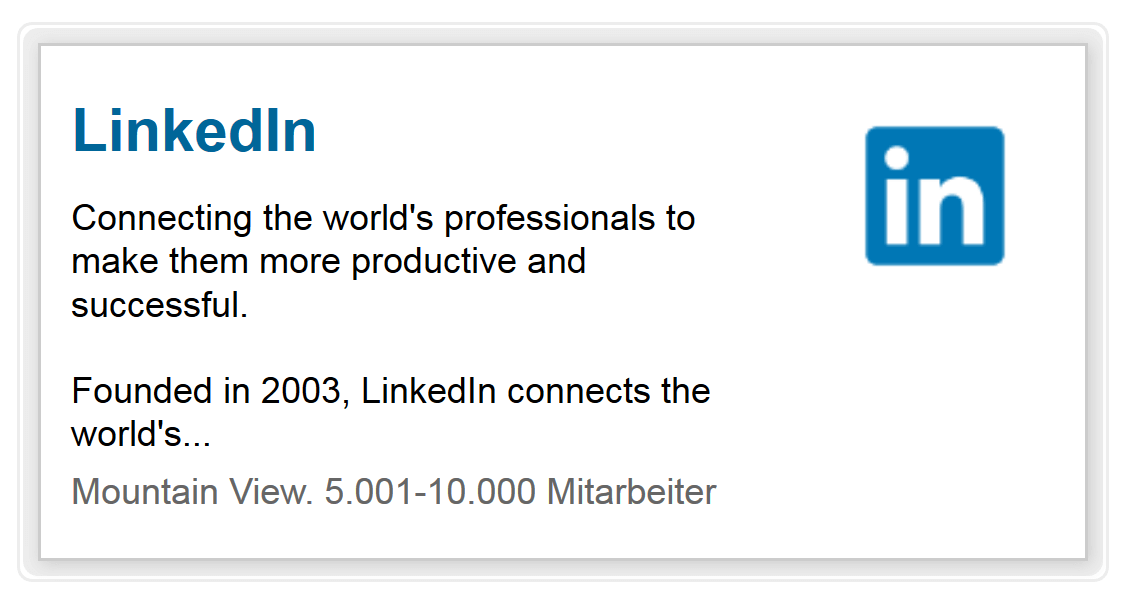 Il widget del profilo aziendale di LinkedIn