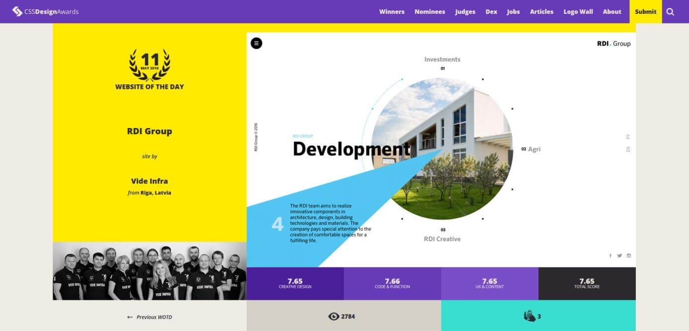 Homepage di CSS Design Awards