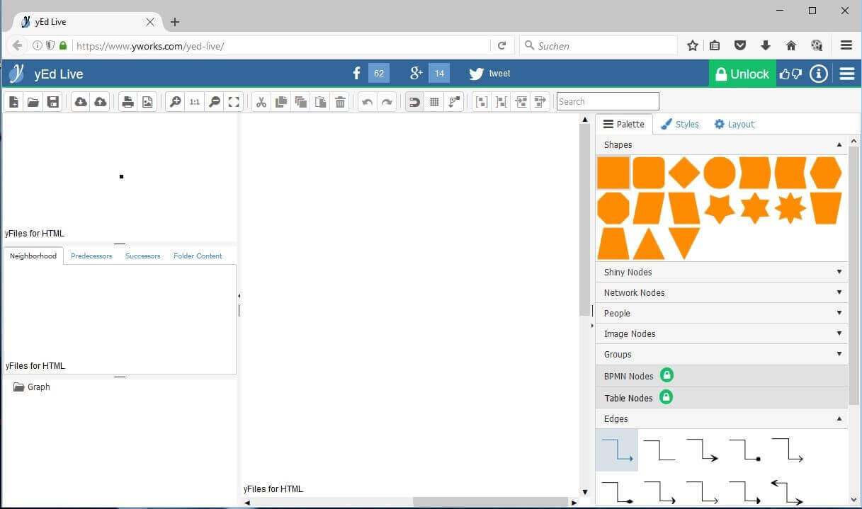 yEd Live: versione online dell’editor yEd