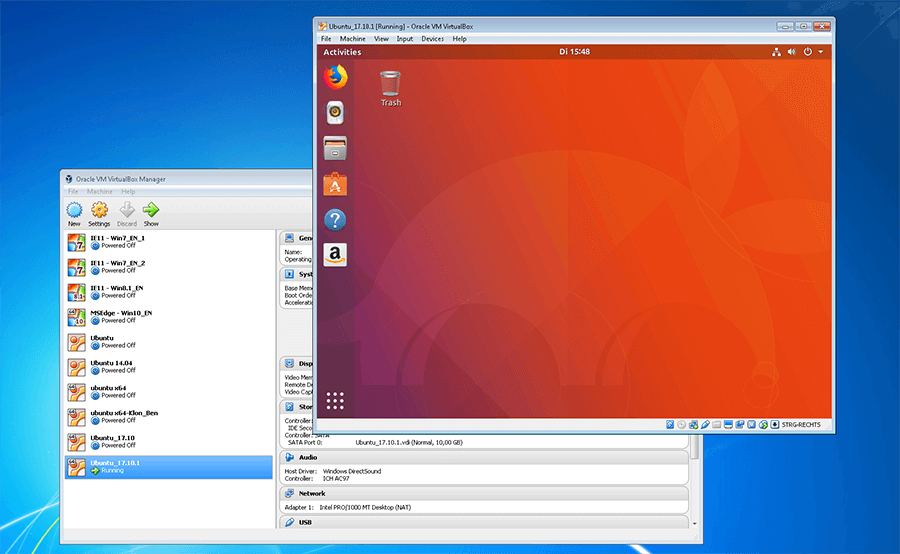 Linux Ubuntu su un sistema host che opera con Windows