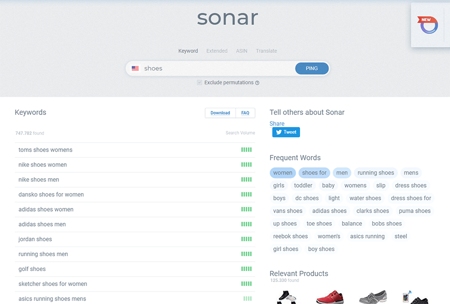 Sonar: risultati di ricerca per il termine “shoes” (scarpe)