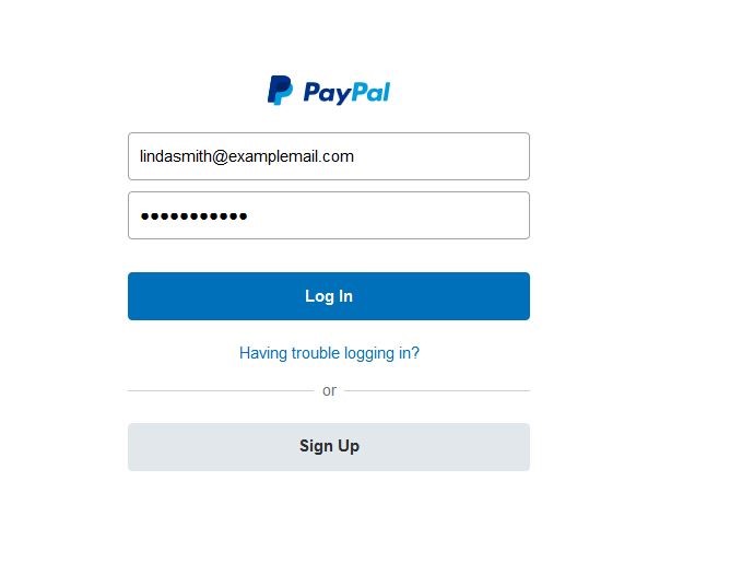 PayPal: menu di accesso