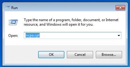 Windows 8: Esecuzione del comando ncpa.cpl