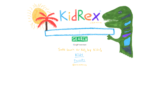 Homepage del motore di ricerca per bambini KidRex