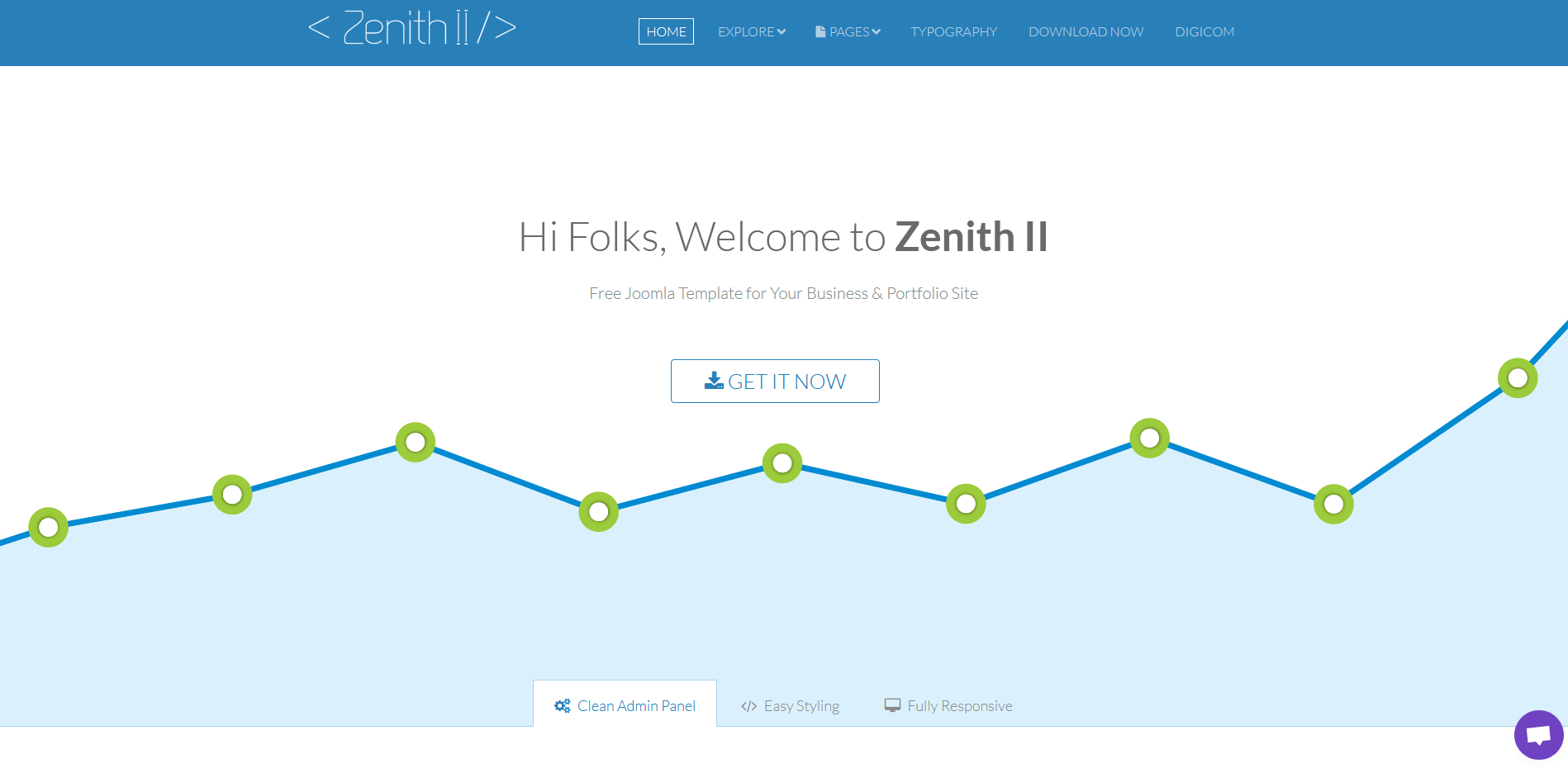 Screenshot del template di Joomla Zenith II