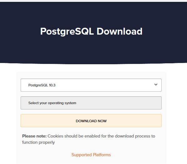 Download di PostgreSQL su enterprisedb.com
