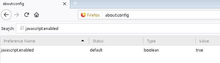 Il menu nascosto di Firefox „about:config“