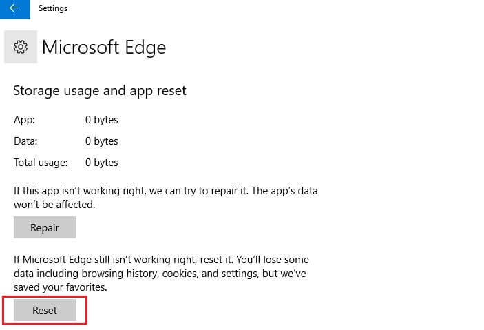 Microsoft Edge nel menu “Apps & features”