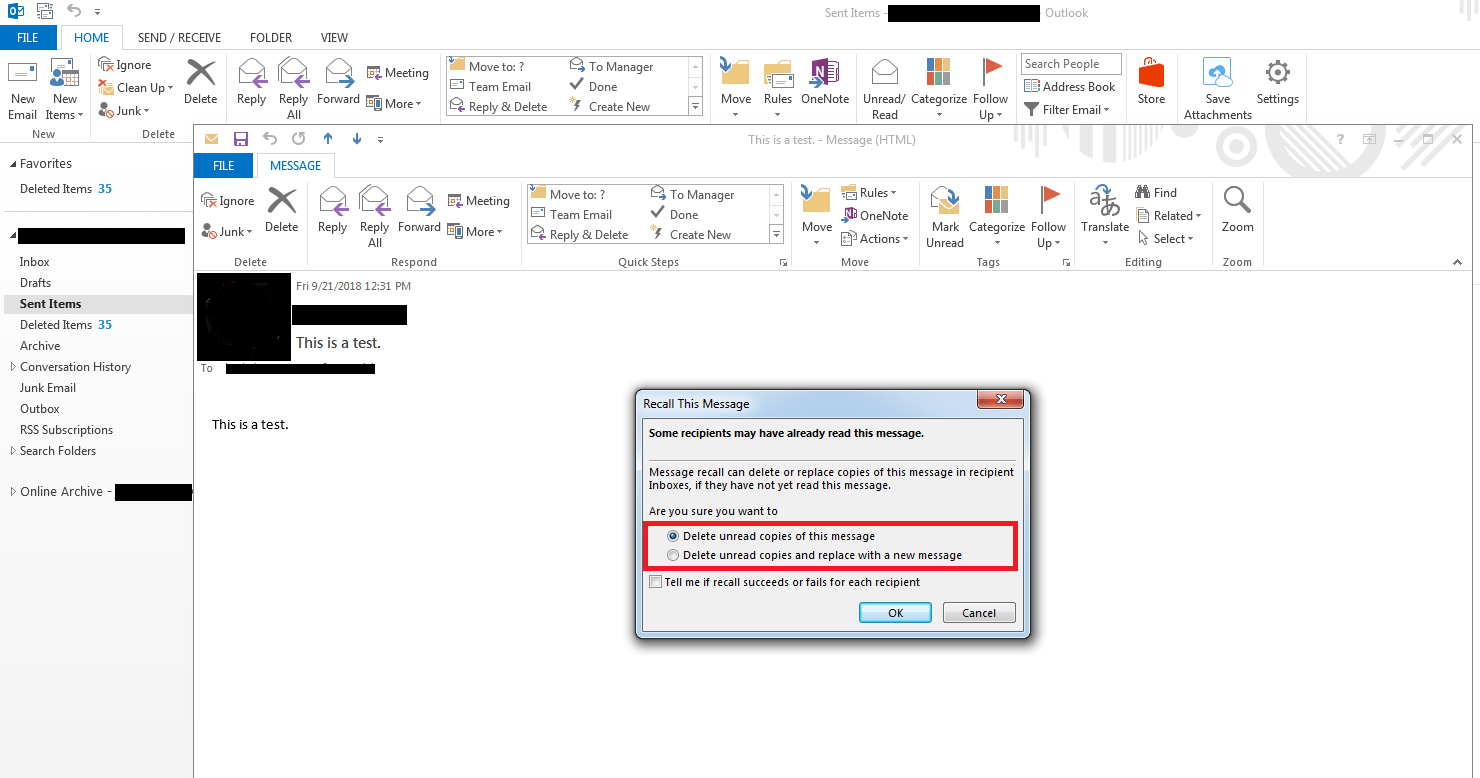 recall an email in outlook 2013