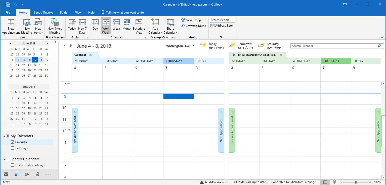 Richiamare un Google Calendar dal vostro calendario di Outlook