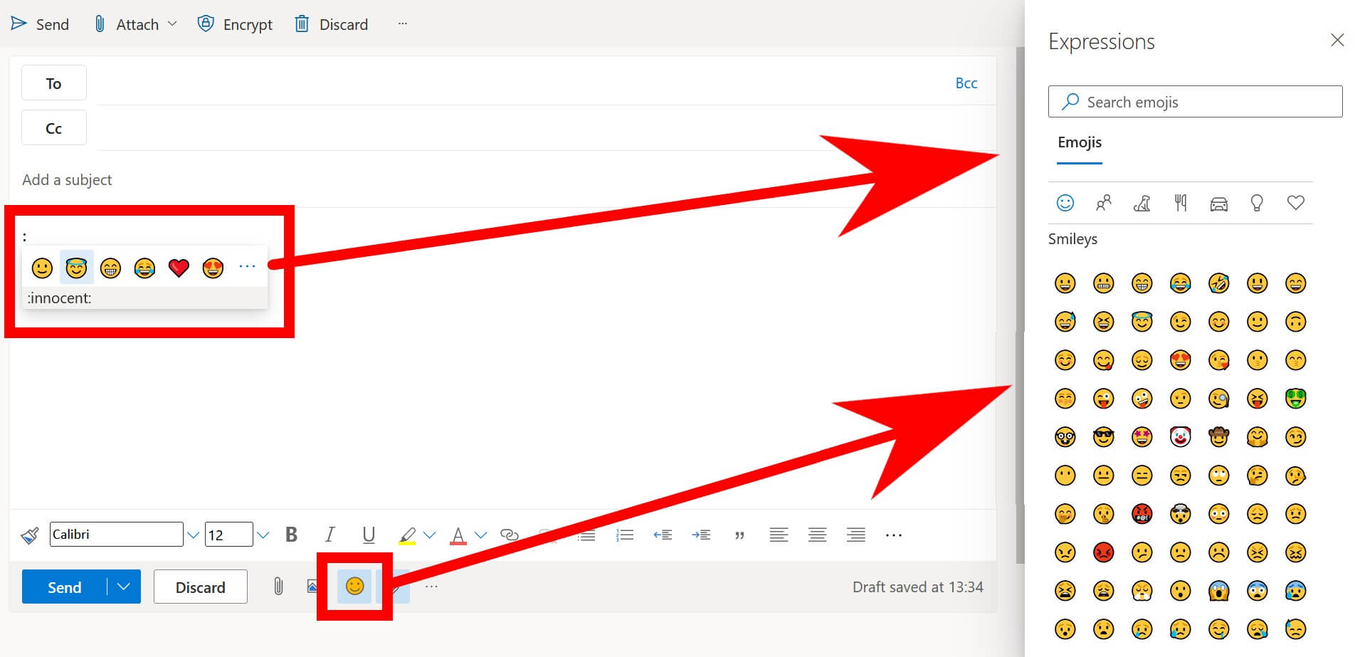 Outlook sul web: suggerimenti per emoji nella scrittura di e-mail
