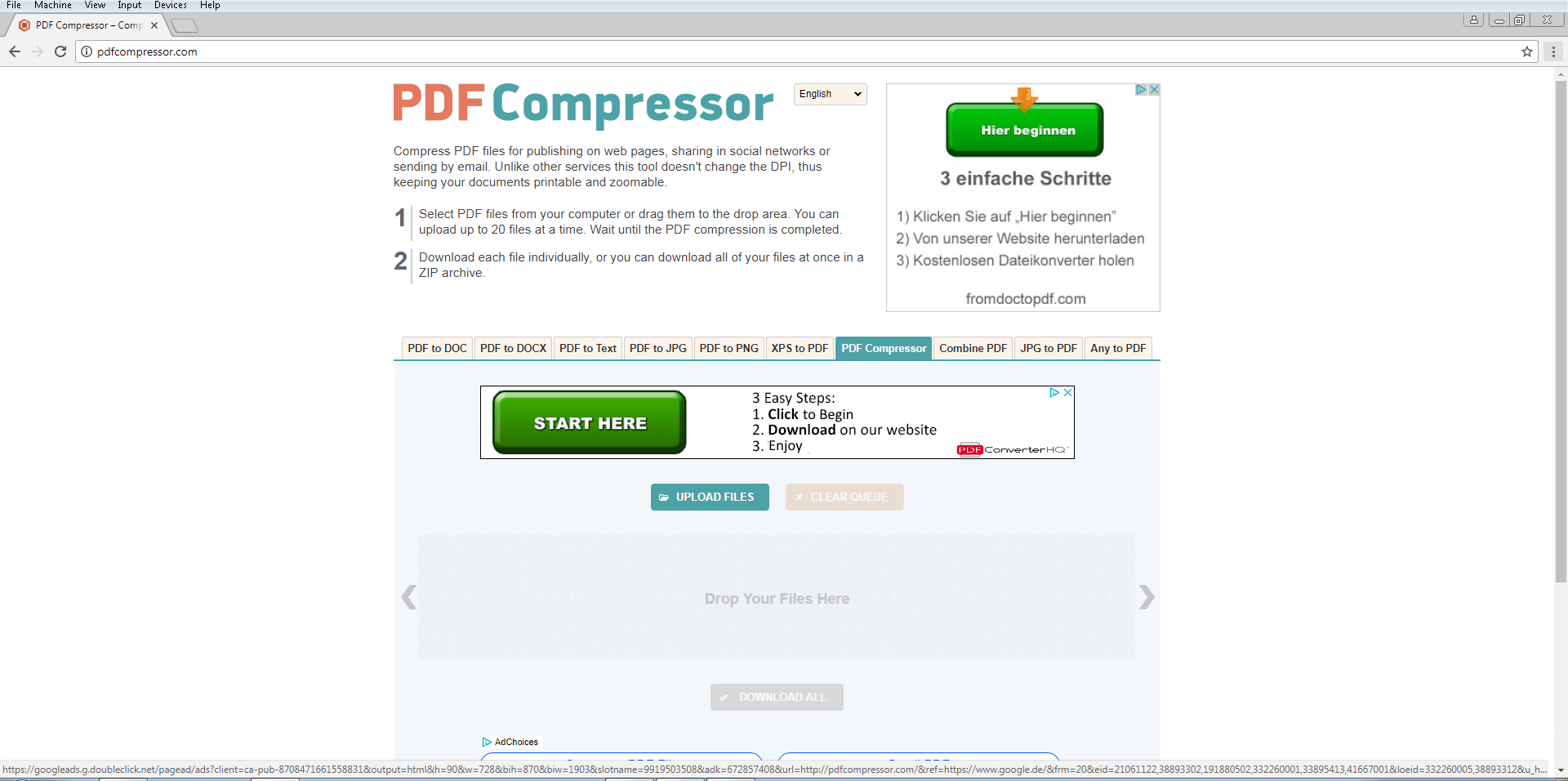 Interfaccia utente di PDFCompressor