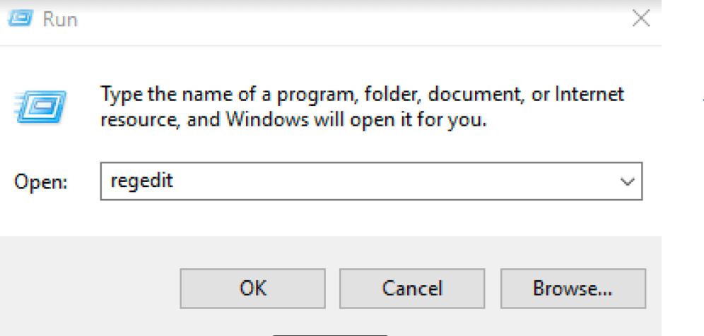 Finestra di dialogo “Esegui” in Windows 10