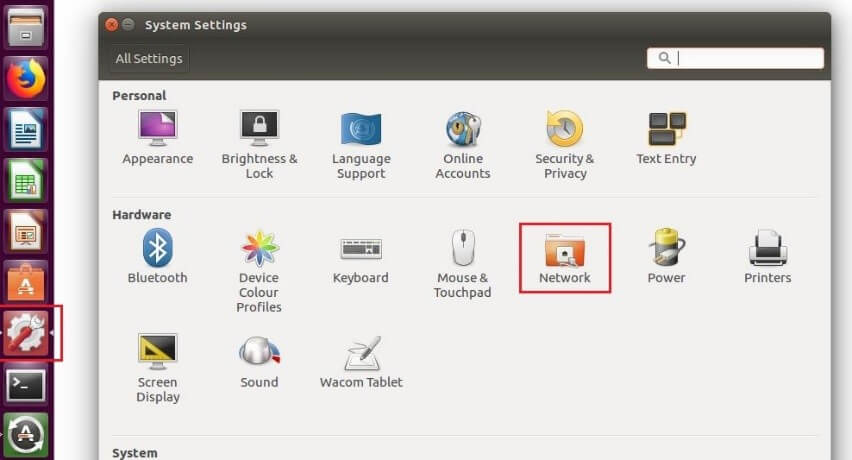 Impostazioni di sistema Ubuntu
