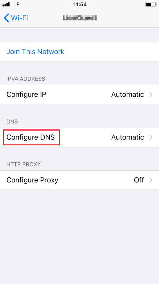 Impostazioni Wi-Fi su iOS