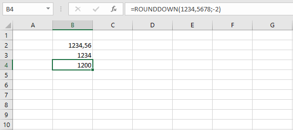 Versione semplice della formula ARROTONDA.PER.DIF in Excel