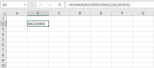 Combinazione delle funzioni di Excel ARROTONDA.PER.DIF e ROMANO