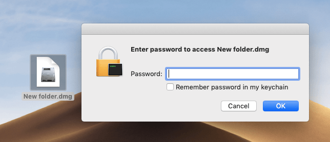 Inserimento della password di una cartella codificata